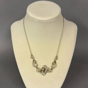 JJH Avon Gold Tone Crystal Necklace